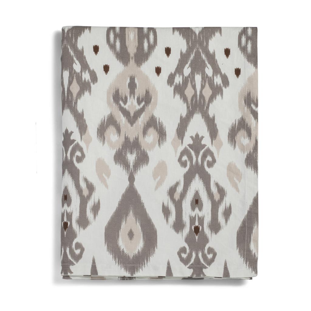 Ikat Mink Linen Tablecloth