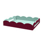 Two-Tone Scallop Tray Cherry & Eau de Nil 43 x 33cm Lacquer