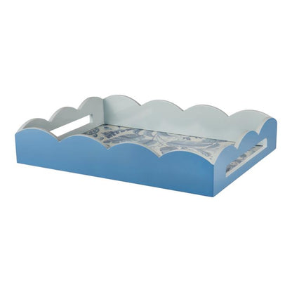 Palm Beach Blue Lacquered Scallop Medium Tray