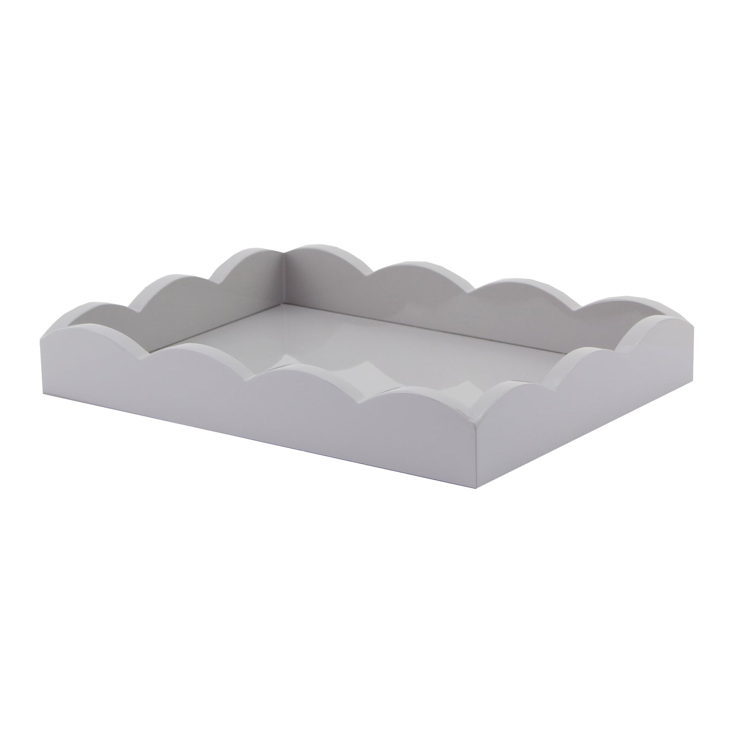 Chiffon Grey Small Lacquered Scalloped Small Tray