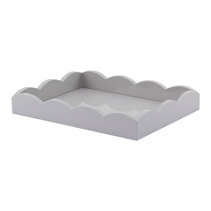 Chiffon Grey Small Lacquered Scalloped Small Tray