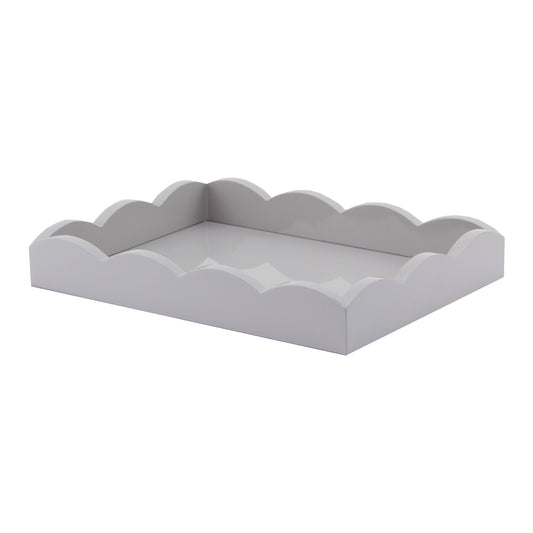 Chiffon Grey Small Lacquered Scalloped Small Tray