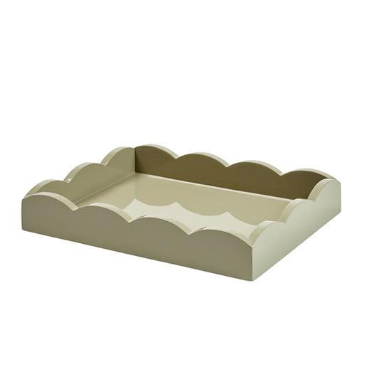 Chiffon Grey Small Lacquered Scalloped Small Tray