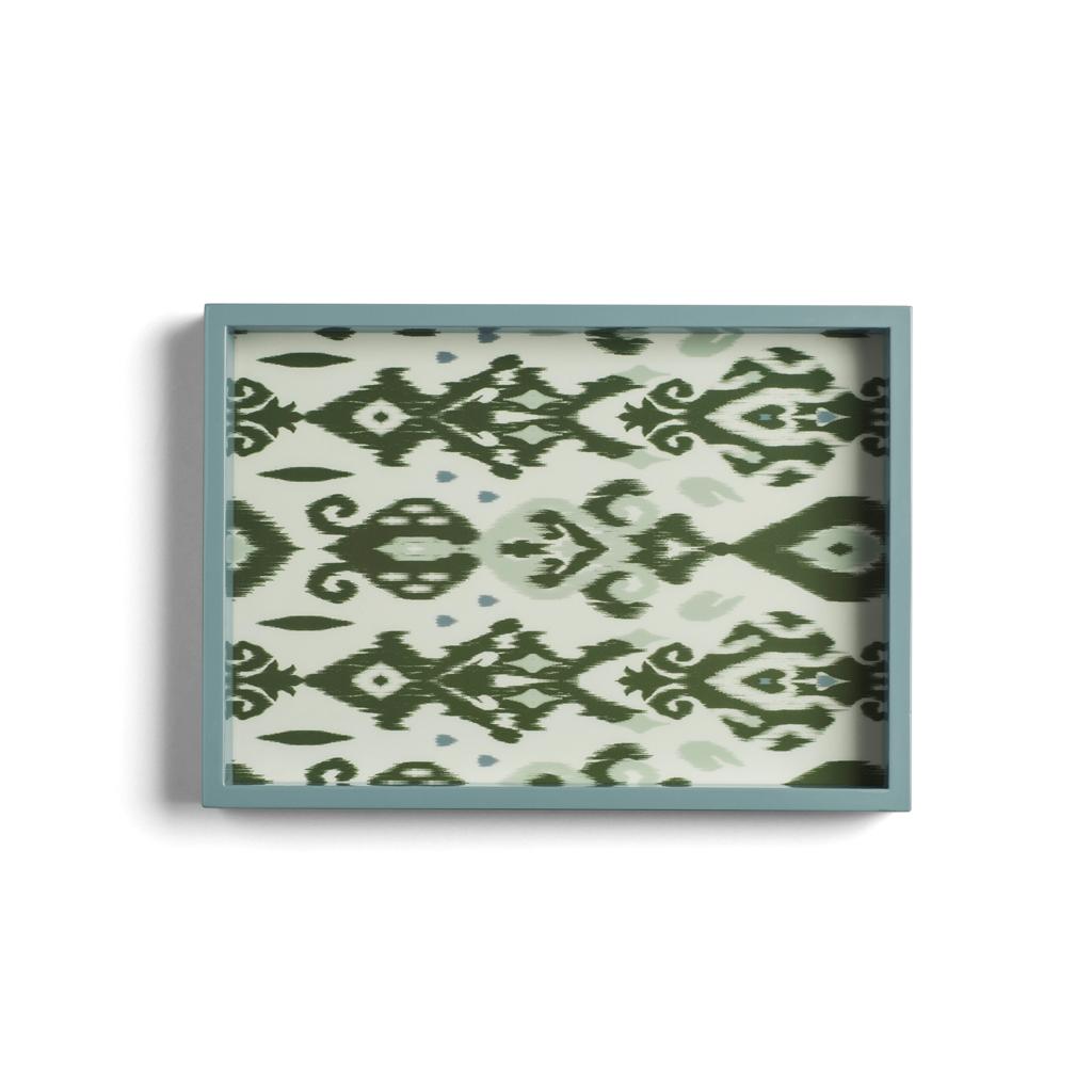 Ikat Small Khaki & Chambray Two-Tone Tray
