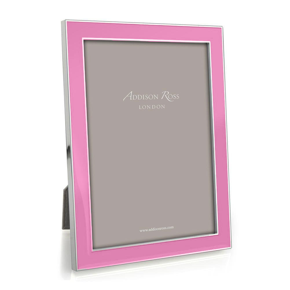 Electric Pink Enamel & Silver Frame