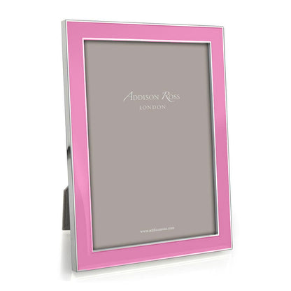 Electric Pink Enamel & Silver Frame