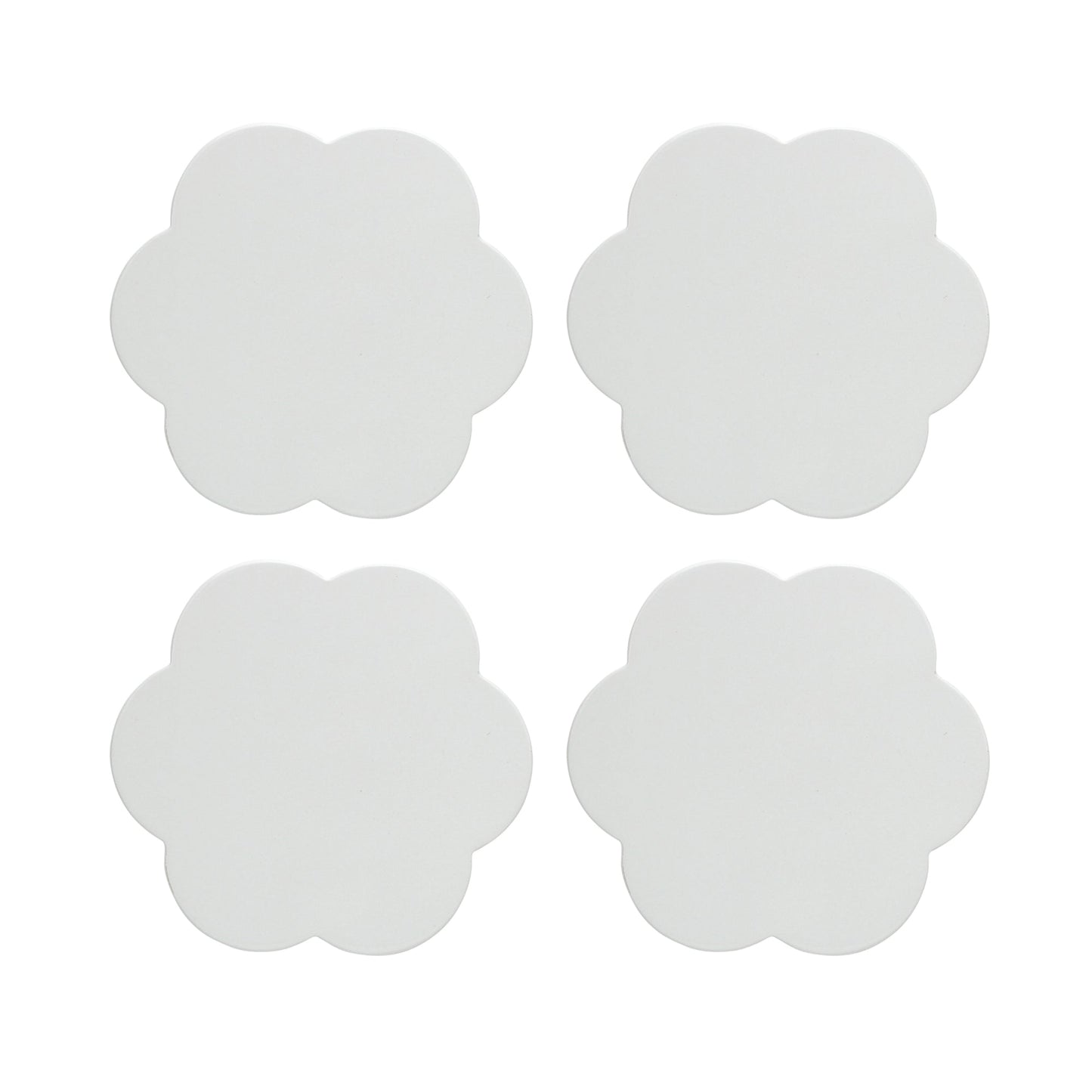 White Scallop Coasters – Set of 4
