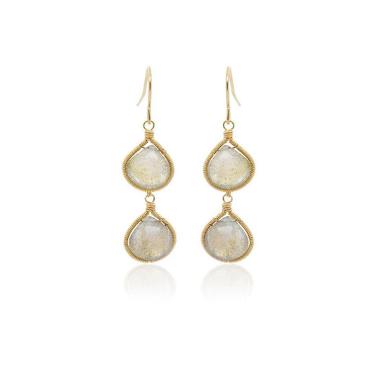 Moonstone & Labradorite Drop Earrings - Jewellery - Addison Ross