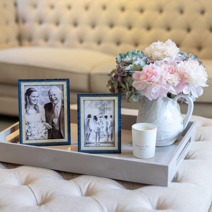 Blue Studio Stripe Marquetry Frame