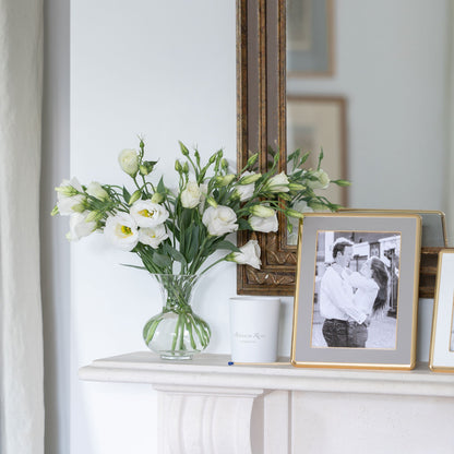 Chiffon Grey Enamel & Gold Curve Frame