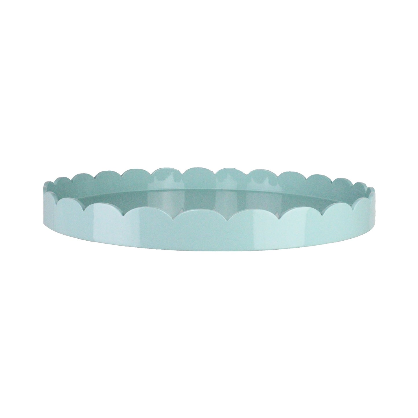 Eau de Nil Round Large Lacquered Scallop Tray