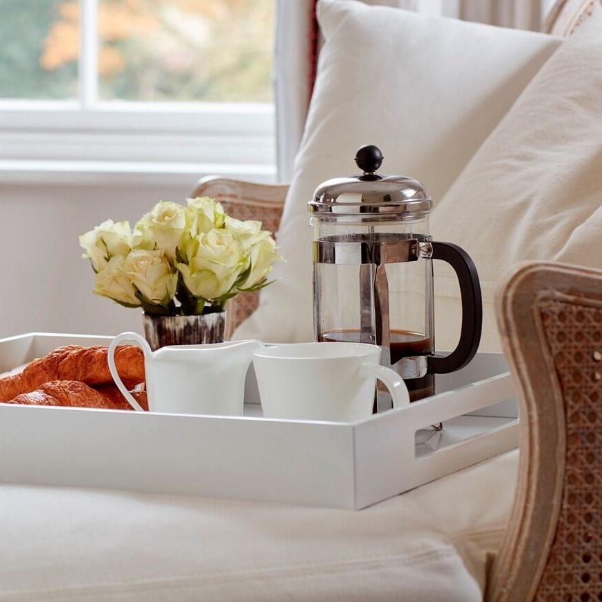 White Large Lacquered Ottoman Tray