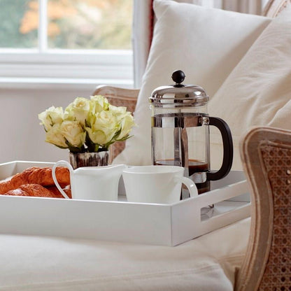 White Large Lacquered Ottoman Tray