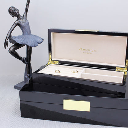 Black Lacquer Box With Silver