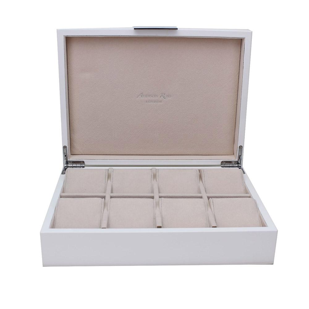 Large White & Silver Watch Box