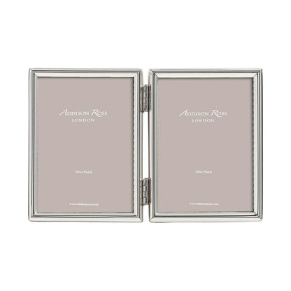Fine Edged Silver Double Photo Frame - Silver Frames - Addison Ross