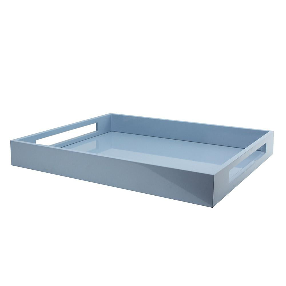 Pale Denim Blue Medium Lacquered Serving Tray